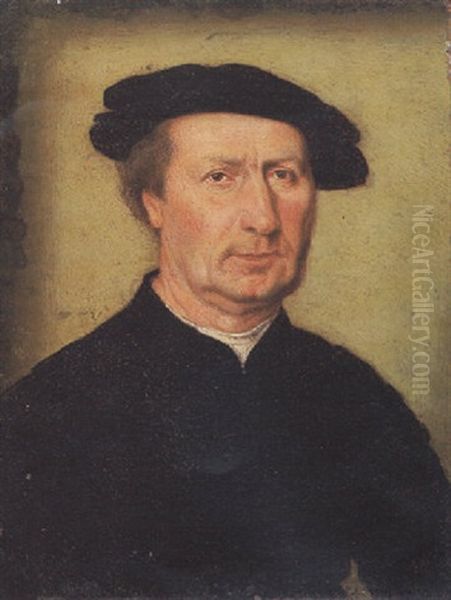 Portrait Of A Man,wearing A Dark Doublet And Cap Oil Painting by  Corneille de Lyon