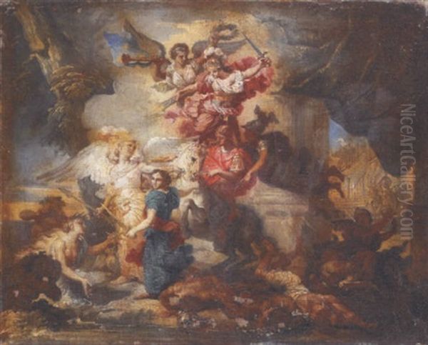 Allegorie Des Victoires De La France Oil Painting by Jean-Baptiste Corneille