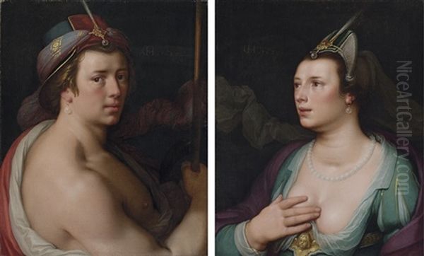 Adonis (+ Venus; Pair) Oil Painting by Cornelis (Kunst) Cornelisz