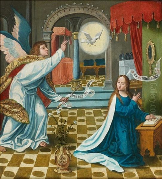 La Recolte De La Manne Et L'annonciation (pair) Oil Painting by Pieter (Kunst) Cornelisz