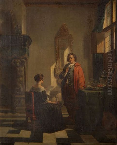 La Lettre Oil Painting by Jacobus Ludovicus Cornet