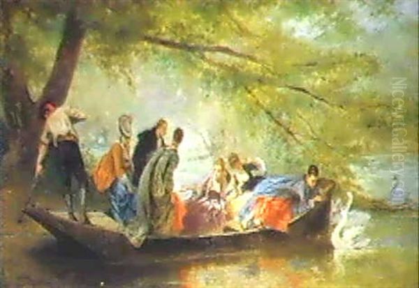 The Boating Party Oil Painting by Jules Cornilliet