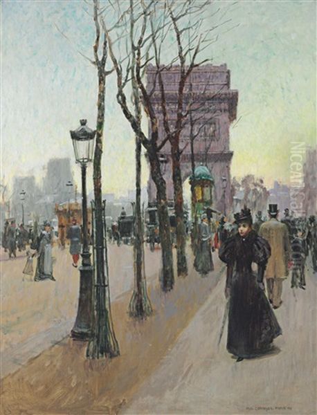 Paris--arc De Triomphe Oil Painting by Paul Cornoyer