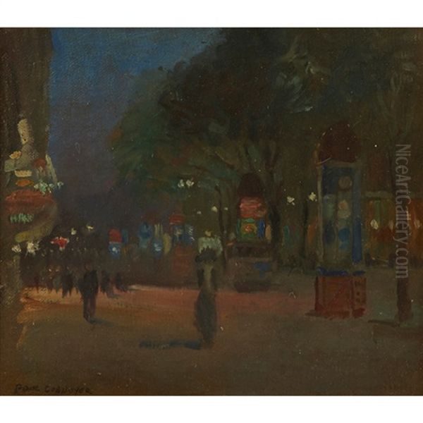 Paris Street Scene Oil Painting by Paul Cornoyer