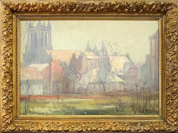 View Of The Cathedral Oil Painting by Paul Cornoyer