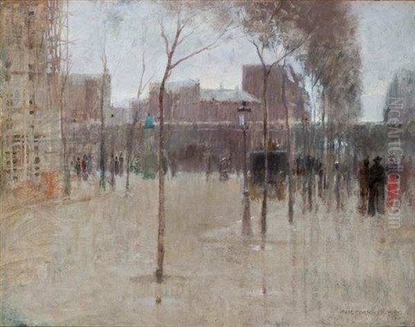 Avenue Du Maine, Paris Oil Painting by Paul Cornoyer