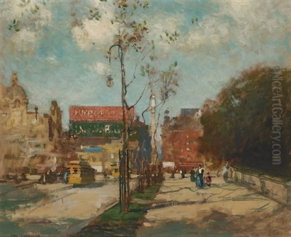 Near The Park, New York Oil Painting by Paul Cornoyer