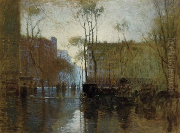 Rainy Day, New York Oil Painting by Paul Cornoyer