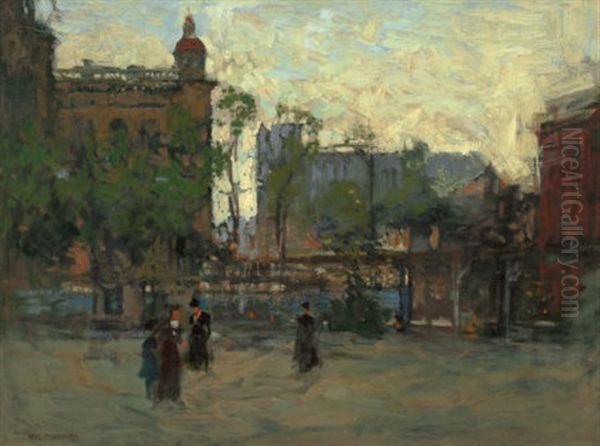 Early Evening, Empire Park, New York Oil Painting by Paul Cornoyer