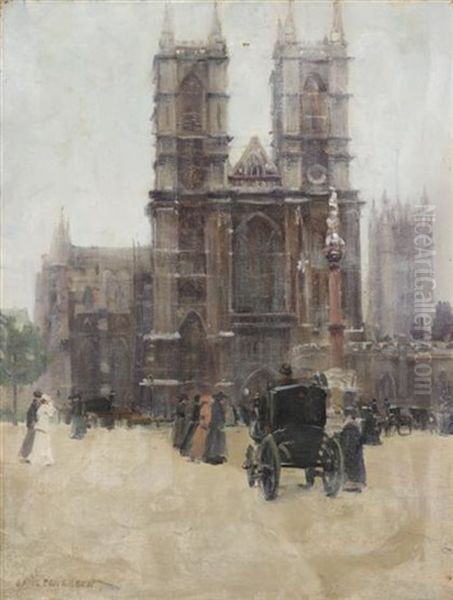 Westminster Abbey Oil Painting by Paul Cornoyer