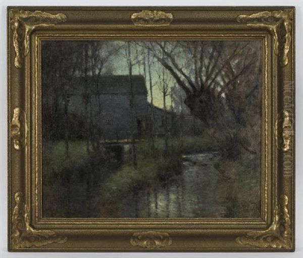 Old Inn At Dusk Oil Painting by Paul Cornoyer