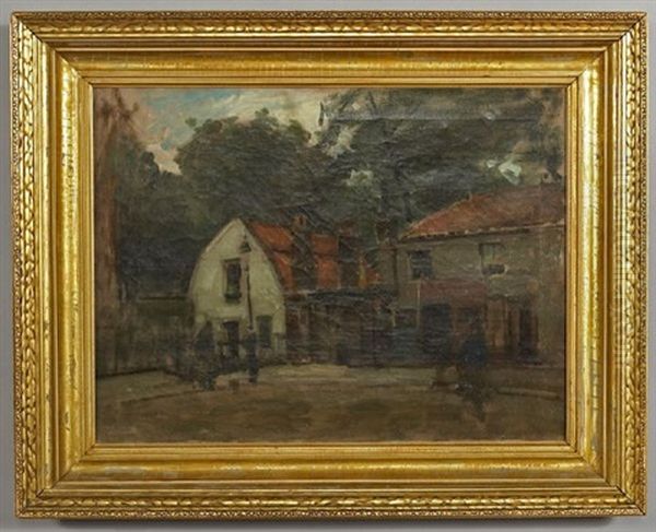 Two Village Homes Oil Painting by Paul Cornoyer