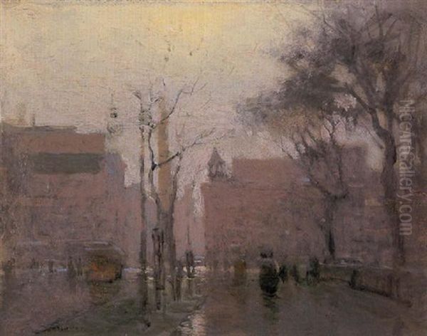 Rainy Day, New York Oil Painting by Paul Cornoyer