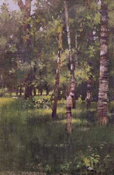 Verdant Spring Landscape Oil Painting by Paul Cornoyer