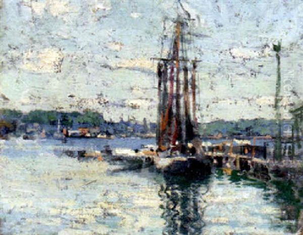 A Corner Of Gloucester Harbor Oil Painting by Paul Cornoyer