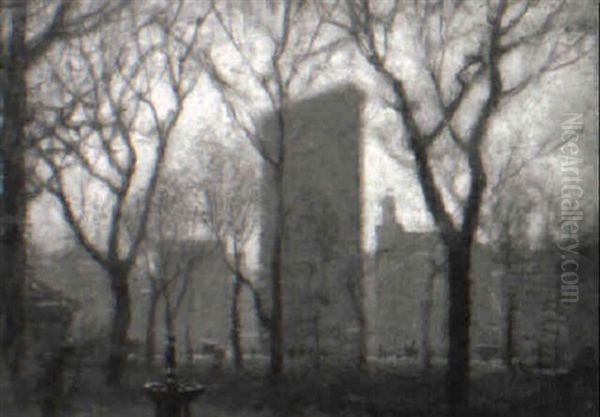 Madison Square, The Flatiron Building Oil Painting by Paul Cornoyer