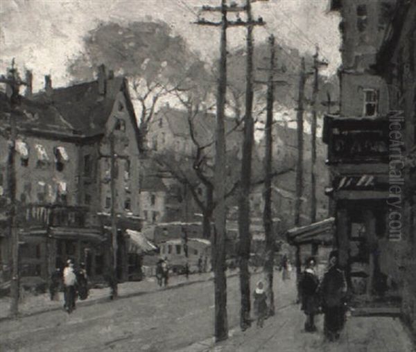 Gloucester Street Oil Painting by Paul Cornoyer