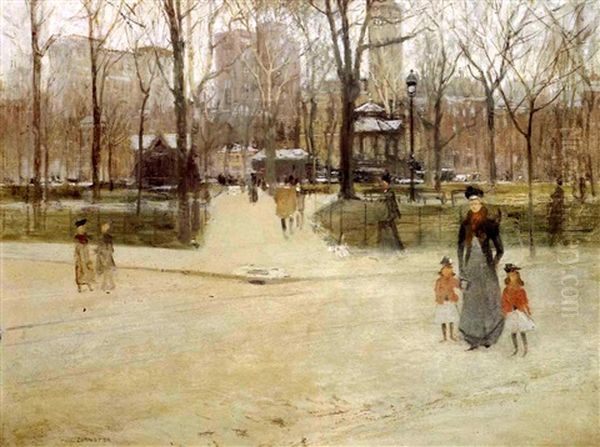 Union Square Oil Painting by Paul Cornoyer