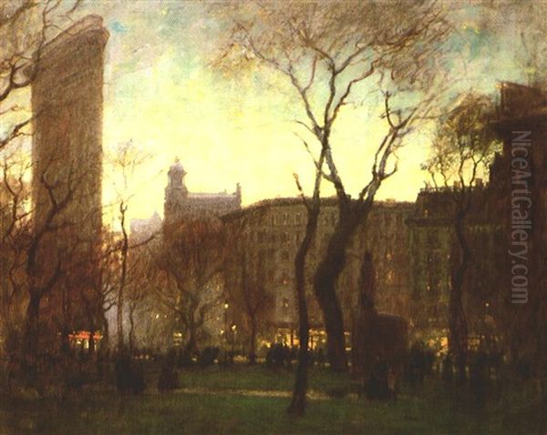 Flatiron Building Oil Painting by Paul Cornoyer