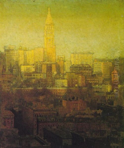 New York Cityscape Oil Painting by Paul Cornoyer