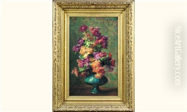 Dahlias Au Vase Oil Painting by Etienne Corpet