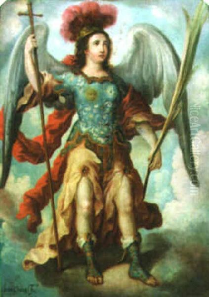 An Archangel Oil Painting by Juan de Correa da Vivar