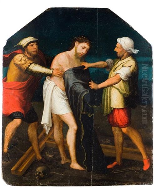 Preparativos Para La Crucifixion Oil Painting by Juan Correa de Vivar