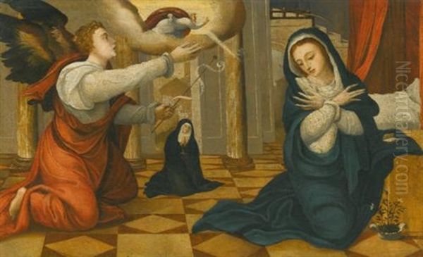 The Annunciation Oil Painting by Juan Correa de Vivar