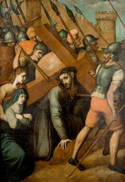 Jesus Camino Del Calvario Oil Painting by Juan Correa de Vivar