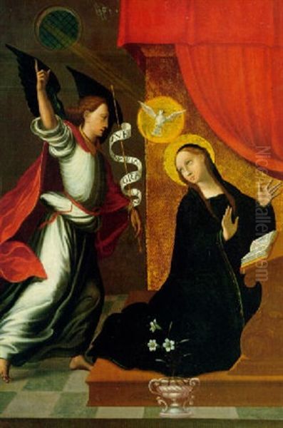 The Annunciation Oil Painting by Juan Correa de Vivar