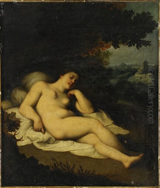 Ung Kvinna I Landskap Oil Painting by  Correggio