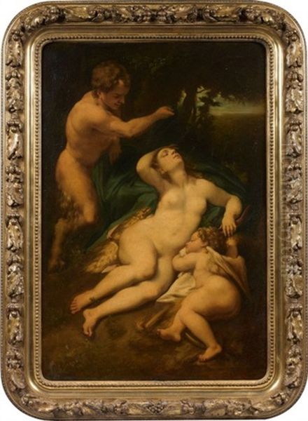 Venus Et L'amour Endormis Oil Painting by  Correggio