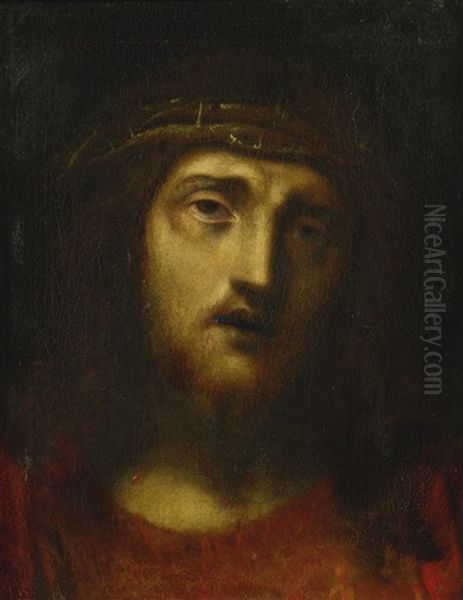 Christ With Crown Of Thorns Oil Painting by  Correggio