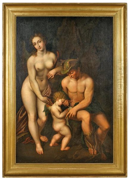 Venus Mit Merkur Und Cupido Oil Painting by  Correggio