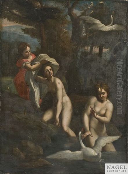 Leda Und Der Schwan Oil Painting by  Correggio