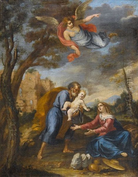 Rast Auf Der Flucht Nach Agypten Oil Painting by  Correggio