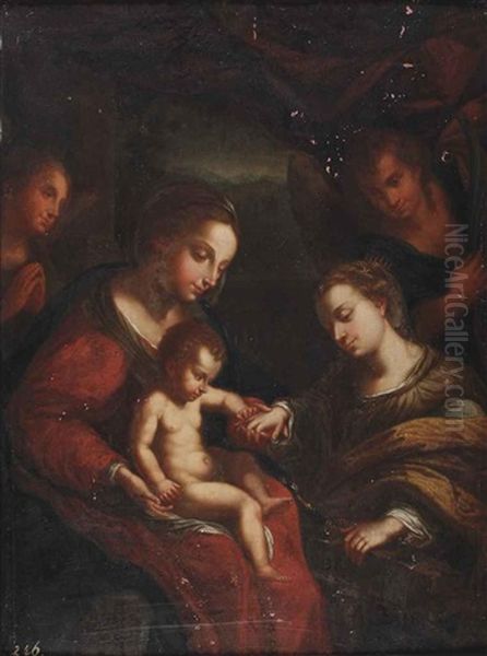 Mystic Marriage Of Saint Catherine With Saint Sebastian Oil Painting by  Correggio