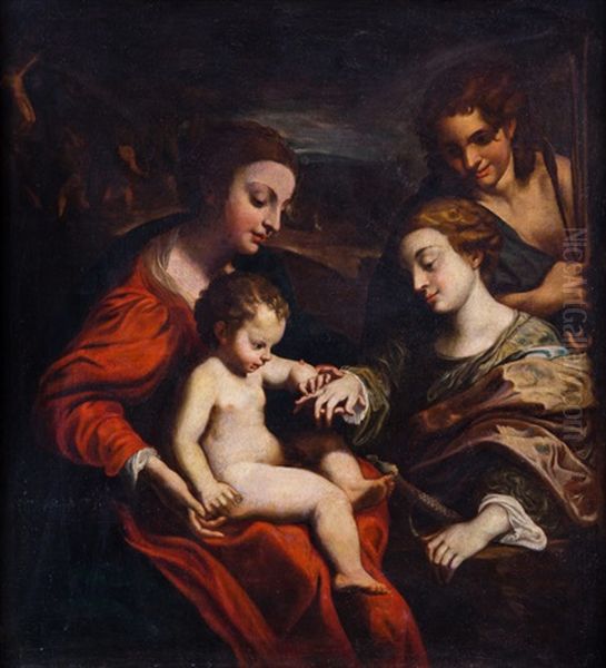 Bodas Misticas De Santa Catalina Oil Painting by  Correggio