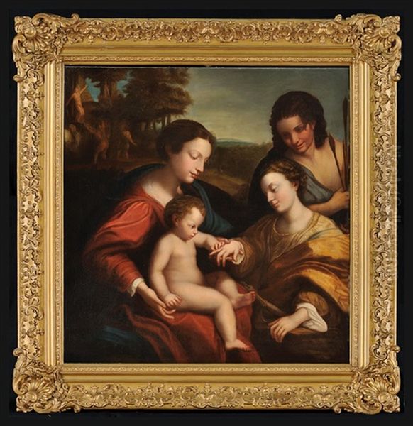 Il Matrimonio Mistico Con Santa Caterina Oil Painting by  Correggio