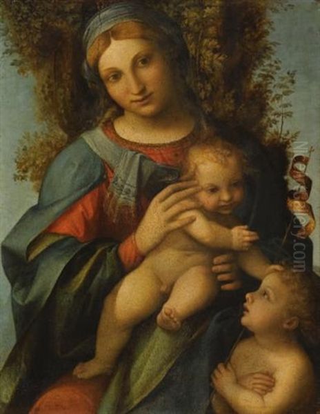 Madonna And Child With The Infant Saint John The Baptist Oil Painting by  Correggio