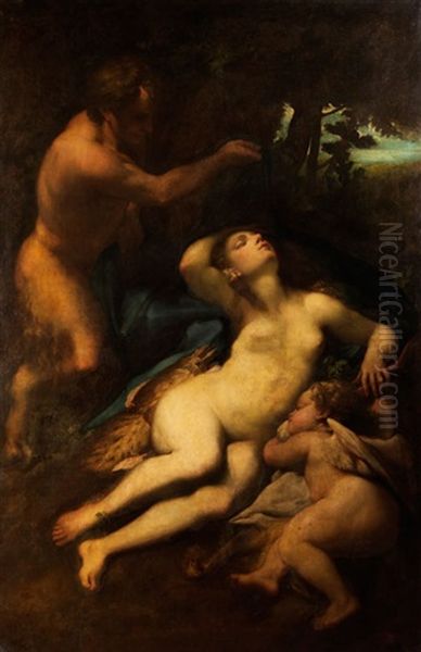 Jupiter Und Antiope Oil Painting by  Correggio