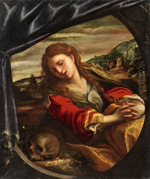 Den Botfardiga Magdalena Oil Painting by  Correggio