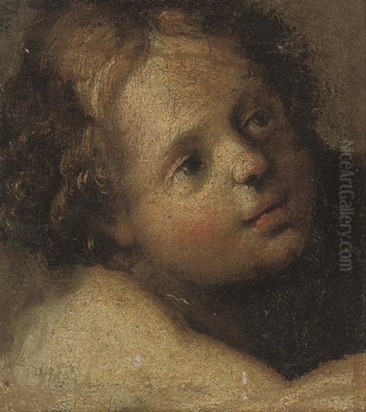 Head Of A Putto Oil Painting by  Correggio