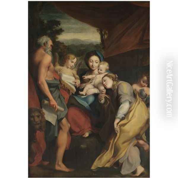 Madonna Of St. Jerome Oil Painting by  Correggio