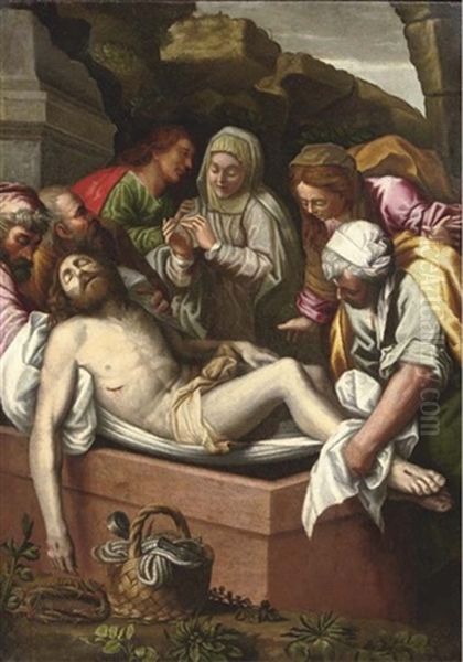 The Entombment Of Christ Oil Painting by  Correggio