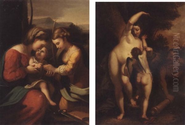 The Mystic Marriage Of Saint Catherine Oil Painting by  Correggio