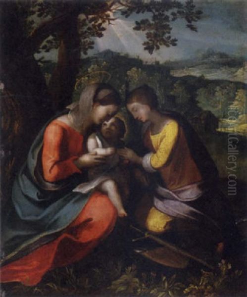 The Mystic Marriage Of Saint Catherine Of Alexandria Oil Painting by  Correggio