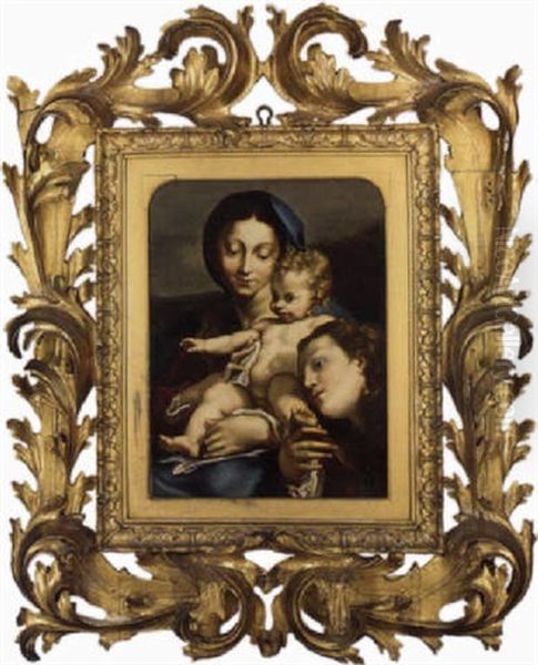 The Madonna And Child With Saints Jerome, Mary Magdalene And Angels Oil Painting by  Correggio