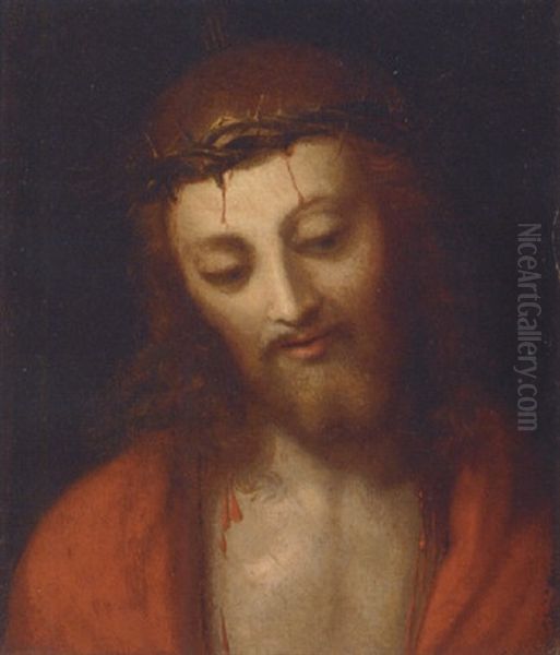 Christ Crowned With Thorns Oil Painting by  Correggio