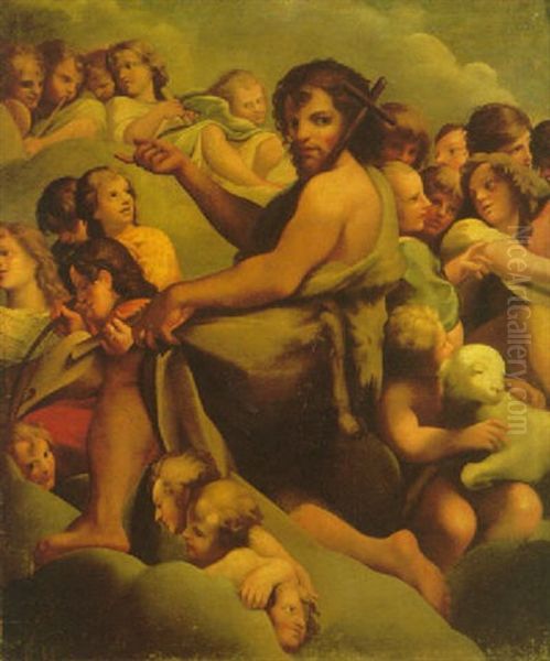 Saint John The Baptist Surrounded By Angels Oil Painting by  Correggio